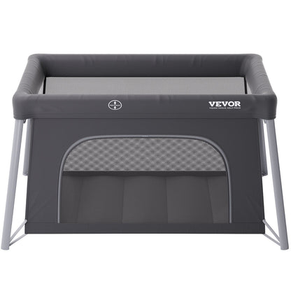 VEVOR Baby Travel Crib and Play Yard, Folding Baby Playpen with Zipper Gate & Soft Mattress, Portable Toddler Crib with Breathable Mesh, Travel Bag, Indoor/Outdoor Kids Activity Center for 0-36 Months - BXSYXC4331ING7SKNV0 - view 10