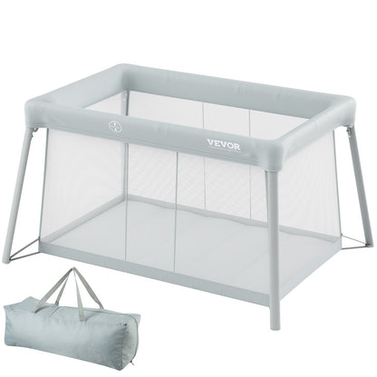 VEVOR Baby Travel Crib and Play Yard, Folding Baby Playpen with Soft Mattress Pad, Portable Toddlers Crib with Breathable Mesh and Travel Bag, Indoor/Outdoor Kid Activity Center for 0-36 Months Babies - BXSYXC4424INLEQTHV0 - view 1