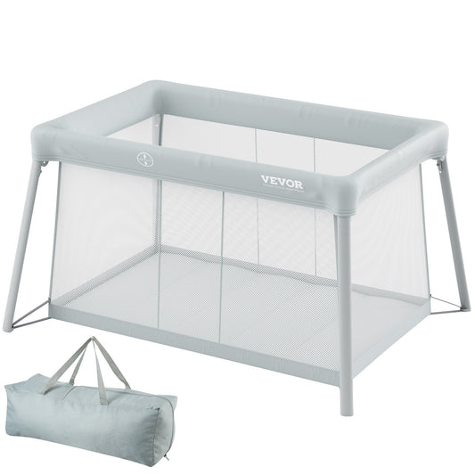 VEVOR Baby Travel Crib and Play Yard, Folding Baby Playpen with Soft Mattress Pad, Portable Toddlers Crib with Breathable Mesh and Travel Bag, Indoor/Outdoor Kid Activity Center for 0-36 Months Babies - BXSYXC4424INLEQTHV0 - view 1