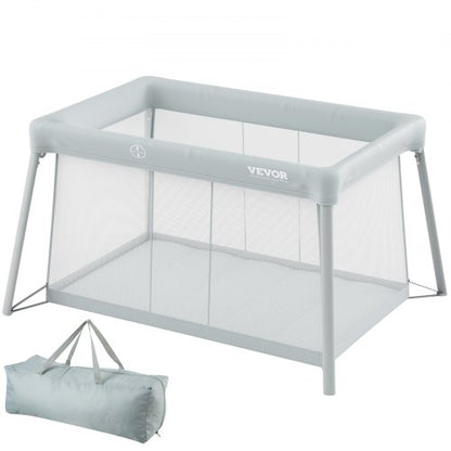 VEVOR Baby Travel Crib and Play Yard, Folding Baby Playpen with Soft Mattress Pad, Portable Toddlers Crib with Breathable Mesh and Travel Bag, Indoor/Outdoor Kid Activity Center for 0-36 Months Babies - BXSYXC4424INLEQTHV0 - view 2