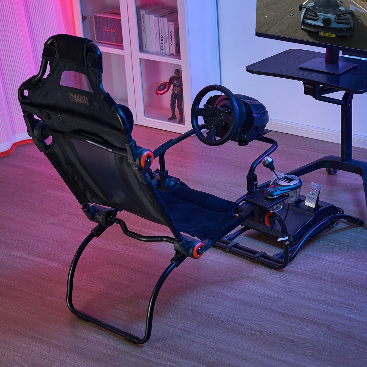 VEVOR Racing Wheel Stand Foldable For Logitech G923/G920/G29, Steering Wheel Stand & Foot Pedal Angle Adjustable,Portable Steel Driving Simulator Cockpit-Thrustmaster T248P, GT/Formula Mode Large Size - BXSZCDHKZDXKQ29WWV0 - view 9