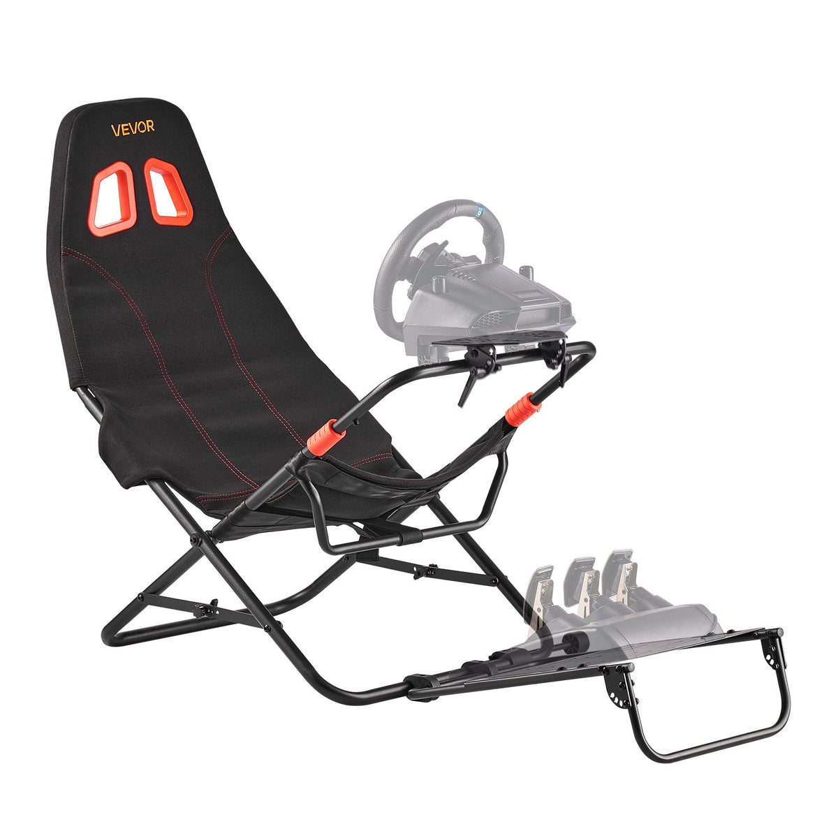 VEVOR Portable Racing Wheel Stand, Foldable & Adjustable Steering Sim Wheel Stand, 18.5 in Seat Inner Width, Compatible with Logitech G923/G920/G29, Thrustmaster T248P, Fanatec, Hori, Mad Catz, Black - BXSZCLYYSXHKARTGU001V0 - view 1