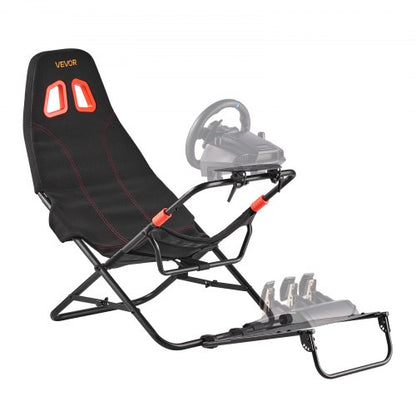 VEVOR Portable Racing Wheel Stand, Foldable & Adjustable Steering Sim Wheel Stand, 18.5 in Seat Inner Width, Compatible with Logitech G923/G920/G29, Thrustmaster T248P, Fanatec, Hori, Mad Catz, Black - BXSZCLYYSXHKARTGU001V0 - view 2