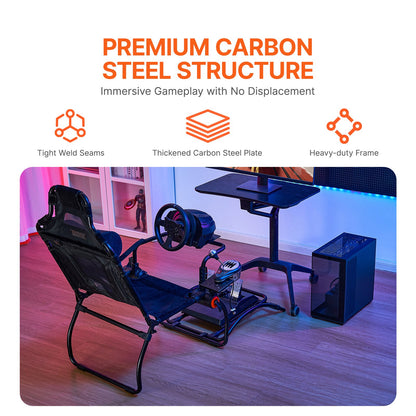 VEVOR Racing Wheel Stand Foldable For Logitech G923/G920/G29, Steering Wheel Stand & Foot Pedal Angle Adjustable,Portable Steel Driving Simulator Cockpit-Thrustmaster T248P, Fanatec, Hori, Compact - BXSZCXHKZDXK1980IV0 - view 4