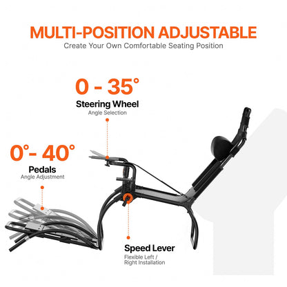 VEVOR Racing Wheel Stand Foldable For Logitech G923/G920/G29, Steering Wheel Stand & Foot Pedal Angle Adjustable,Portable Steel Driving Simulator Cockpit-Thrustmaster T248P, Fanatec, Hori, Compact - BXSZCXHKZDXK1980IV0 - view 5