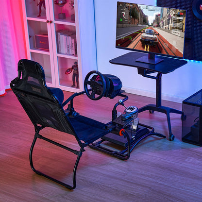 VEVOR Racing Wheel Stand Foldable For Logitech G923/G920/G29, Steering Wheel Stand & Foot Pedal Angle Adjustable,Portable Steel Driving Simulator Cockpit-Thrustmaster T248P, Fanatec, Hori, Compact - BXSZCXHKZDXK1980IV0 - view 9