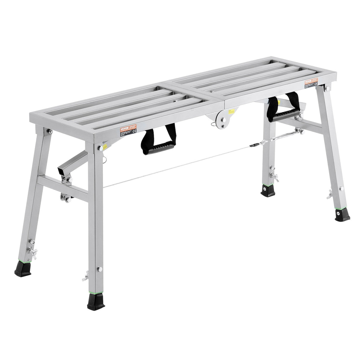 VEVOR Work Platform, 3 Gear Adjustable Height, Folding Alloy Steel Step Ladder, Portable Scaffolding Platform, 400 lb Load Capacity, Non-Slip Rubber Feet, Drywall Painting Stool, for Cleaning &Washing - BXSZDJSJZJ458V32EV0 - view 1
