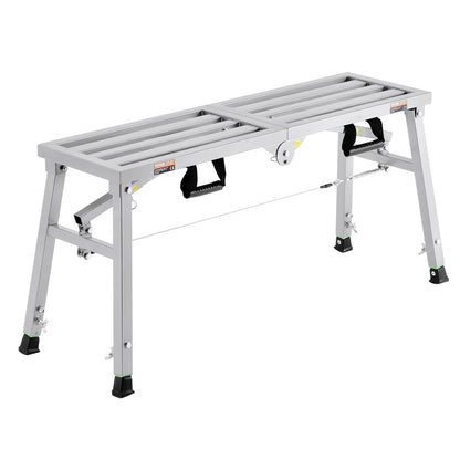 VEVOR Work Platform, 3 Gear Adjustable Height, Folding Alloy Steel Step Ladder, Portable Scaffolding Platform, 400 lb Load Capacity, Non-Slip Rubber Feet, Drywall Painting Stool, for Cleaning &Washing - BXSZDJSJZJ458V32EV0 - view 1