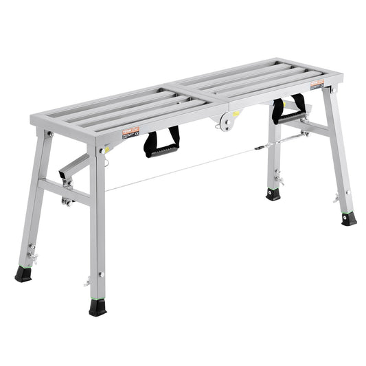 VEVOR Work Platform, 3 Gear Adjustable Height, Folding Alloy Steel Step Ladder, Portable Scaffolding Platform, 400 lb Load Capacity, Non-Slip Rubber Feet, Drywall Painting Stool, for Cleaning &Washing - BXSZDJSJZJ458V32EV0 - view 1