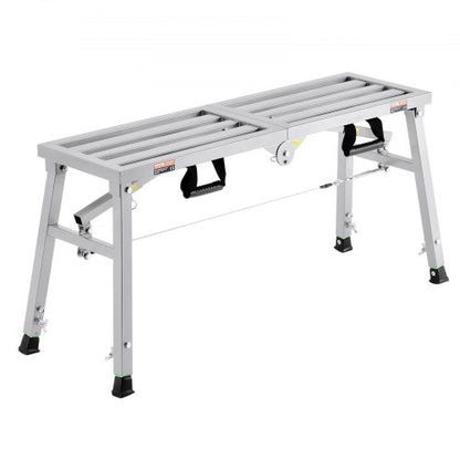 VEVOR Work Platform, 3 Gear Adjustable Height, Folding Alloy Steel Step Ladder, Portable Scaffolding Platform, 400 lb Load Capacity, Non-Slip Rubber Feet, Drywall Painting Stool, for Cleaning &Washing - BXSZDJSJZJ458V32EV0 - view 2