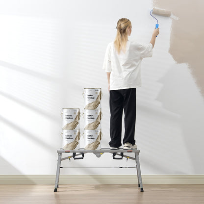 VEVOR Work Platform, 3 Gear Adjustable Height, Folding Alloy Steel Step Ladder, Portable Scaffolding Platform, 400 lb Load Capacity, Non-Slip Rubber Feet, Drywall Painting Stool, for Cleaning &Washing - BXSZDJSJZJ458V32EV0 - view 9