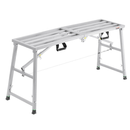 VEVOR Work Platform, 4 Gear Adjustable Height, Folding Alloy Steel Step Ladder, Portable Scaffolding Platform, 800 lb Load Capacity, Non-Slip Rubber Feet, Drywall Painting Stool, Cleaning & Washing - BXSZDJSJZJ70P2WE1V0 - view 1