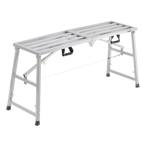VEVOR Work Platform, 4 Gear Adjustable Height, Folding Alloy Steel Step Ladder, Portable Scaffolding Platform, 800 lb Load Capacity, Non-Slip Rubber Feet, Drywall Painting Stool, Cleaning & Washing - BXSZDJSJZJ70P2WE1V0 - view 2