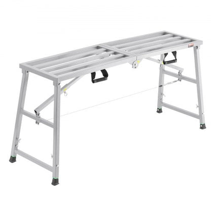 VEVOR Work Platform, 4 Gear Adjustable Height, Folding Alloy Steel Step Ladder, Portable Scaffolding Platform, 800 lb Load Capacity, Non-Slip Rubber Feet, Drywall Painting Stool, Cleaning & Washing - BXSZDJSJZJ70P2WE1V0 - view 2