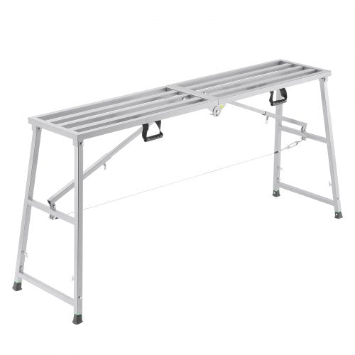 VEVOR Work Platform, 4 Gear Adjustable Height, Folding Alloy Steel Step Ladder, Portable Scaffolding Platform, 880 lb Load Capacity, Non-Slip Rubber Feet, Drywall Painting Stool, Cleaning & Washing - BXSZDJSJZJ90H7CSCV0 - view 2