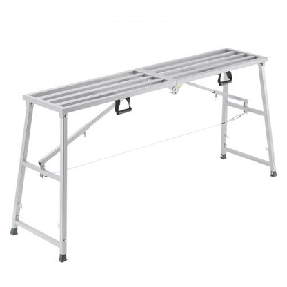 VEVOR Work Platform, 4 Gear Adjustable Height, Folding Alloy Steel Step Ladder, Portable Scaffolding Platform, 880 lb Load Capacity, Non-Slip Rubber Feet, Drywall Painting Stool, Cleaning & Washing - BXSZDJSJZJ90H7CSCV0 - view 2