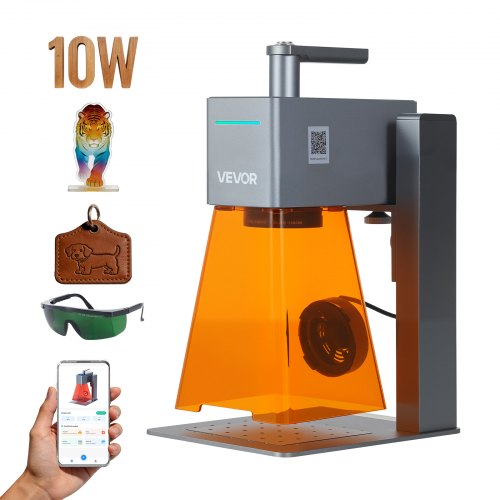 VEVOR Portable Laser Engraver, 5000 mm/s High Speed, 12W Handheld Blue Laser Engraver and Cutter, Engraving Precision 0.01 x 0.01 mm, DIY Engraving Tool, for Wood, Acrylic, Leather, Cloth, Class 4 - BXSZJJGDKJLGJFIYT001V1 - view 2