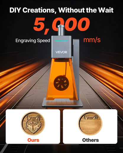 VEVOR Portable Laser Engraver, 5000 mm/s High Speed, 12W Handheld Blue Laser Engraver and Cutter, Engraving Precision 0.01 x 0.01 mm, DIY Engraving Tool, for Wood, Acrylic, Leather, Cloth, Class 4 - BXSZJJGDKJLGJFIYT001V1 - view 3