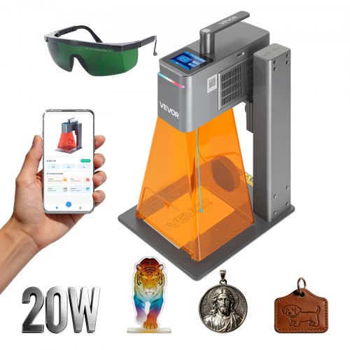 VEVOR 2-in-1 Dual Laser Engraver, 10,000 mm/s High Speed, Portable 20W Blue and 2W IR Laser Engraving Machine, 6.3 x 5.5 in Engraving Area, Manual & Auto Focus, DIY Engraver Tool, for Wood Acrylic - BXSZJJGDKJSG9KWT7001V1 - view 2