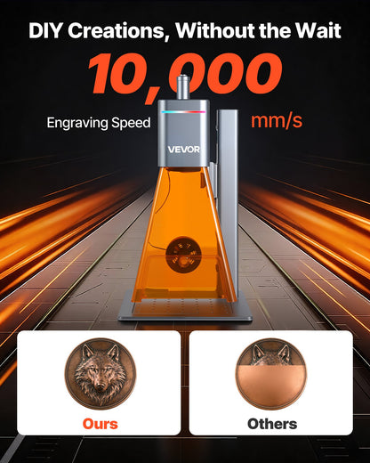 VEVOR 2-in-1 Dual Laser Engraver, 10,000 mm/s High Speed, Portable 20W Blue and 2W IR Laser Engraving Machine, 6.3 x 5.5 in Engraving Area, Manual & Auto Focus, DIY Engraver Tool, for Wood Acrylic - BXSZJJGDKJSG9KWT7001V1 - view 3