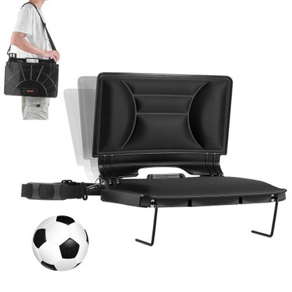 VEVOR Stadium Seat, Folding Bleacher Chair with Back Support and Thick Cushion, Padded Stadium Seat for Bleacher Includes Shoulder Strap, Hooks, Cup Holder, Lycra Material, Side Pocket, PP Material - BXTYGZY1PCSH8Q4F8001V0 - view 2