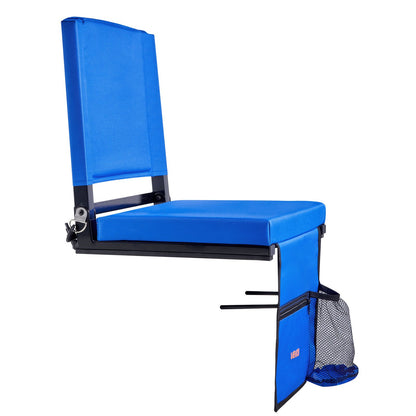 VEVOR Stadium Seat, Folding Bleacher Seat with Back Support & Thick Cushion, Padded Stadium Seats for Bleacher Includes Shoulder Strap, Hooks, Cup Holder, and Side Pocket, Blue Bleachers Chair - BXTYGZY2PCSLV1MCQ001V0 - view 10