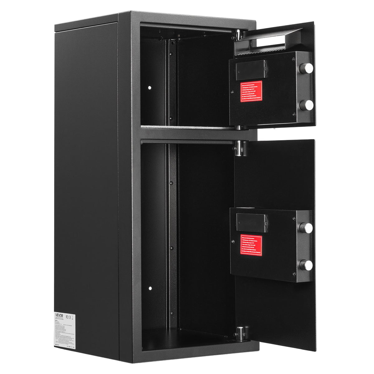 VEVOR Double Door Safe Box, 3.3 Cu. Ft, Heavy Duty Home Safe with Electronic Keypad, Anti-Theft, Digital Safety Lock Box with Key, Drop Slot, for Money, Firearm, Jewelry, Document, Valuables, Black - BXXCZ75CUFTL8RMMY001V9 - view 10