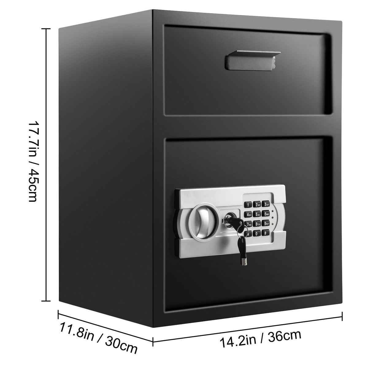 VEVOR Digital Depository Safe 1.7 Cubic Feet Made of Carbon Steel Electronic Code Lock Depository Safe with Deposit Slot with Two Emergency Keys Depository Box for Home Hotel Restaurant and Office - BXXTDSHS000000001V0 - view 9
