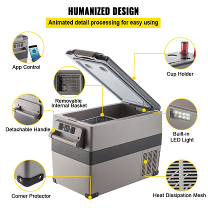 VEVOR 45L Portable Car Refrigerator Freezer, 12/24V DC & AC - view 3