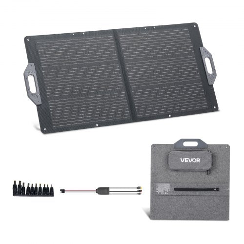 VEVOR 100W Foldable Solar Panel, 24% High-Efficiency Portable Monocrystalline Solar Panel Charger with MC4 Output, USB-A, Type-C & DC Ports, IP65 Waterproof for Power Stations, Camping, Hiking Trips - BXZDTYNB1100UD77V001Y3 - view 2