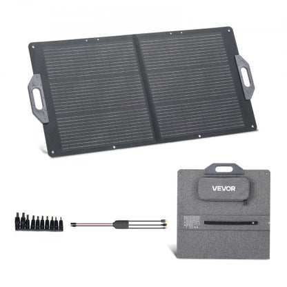 VEVOR 100W Foldable Solar Panel, 24% High-Efficiency Portable Monocrystalline Solar Panel Charger with MC4 Output, USB-A, Type-C & DC Ports, IP65 Waterproof for Power Stations, Camping, Hiking Trips - BXZDTYNB1100UD77V001Y3 - view 2