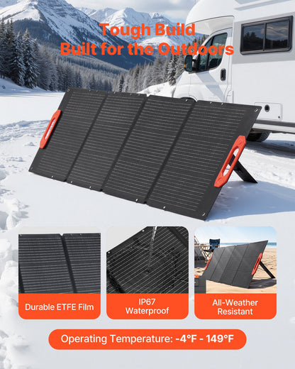 VEVOR 150W Foldable Monocrystalline Solar Panel, 23% Efficiency Portable ETFE Mono Solar Panel Charger with MC4 Output, Type-C, QC3.0 USB & DC Ports, IP67 Waterproof for Power Stations Camping Hiking - BXZDTYNB1150E7M1N001Y3 - view 6