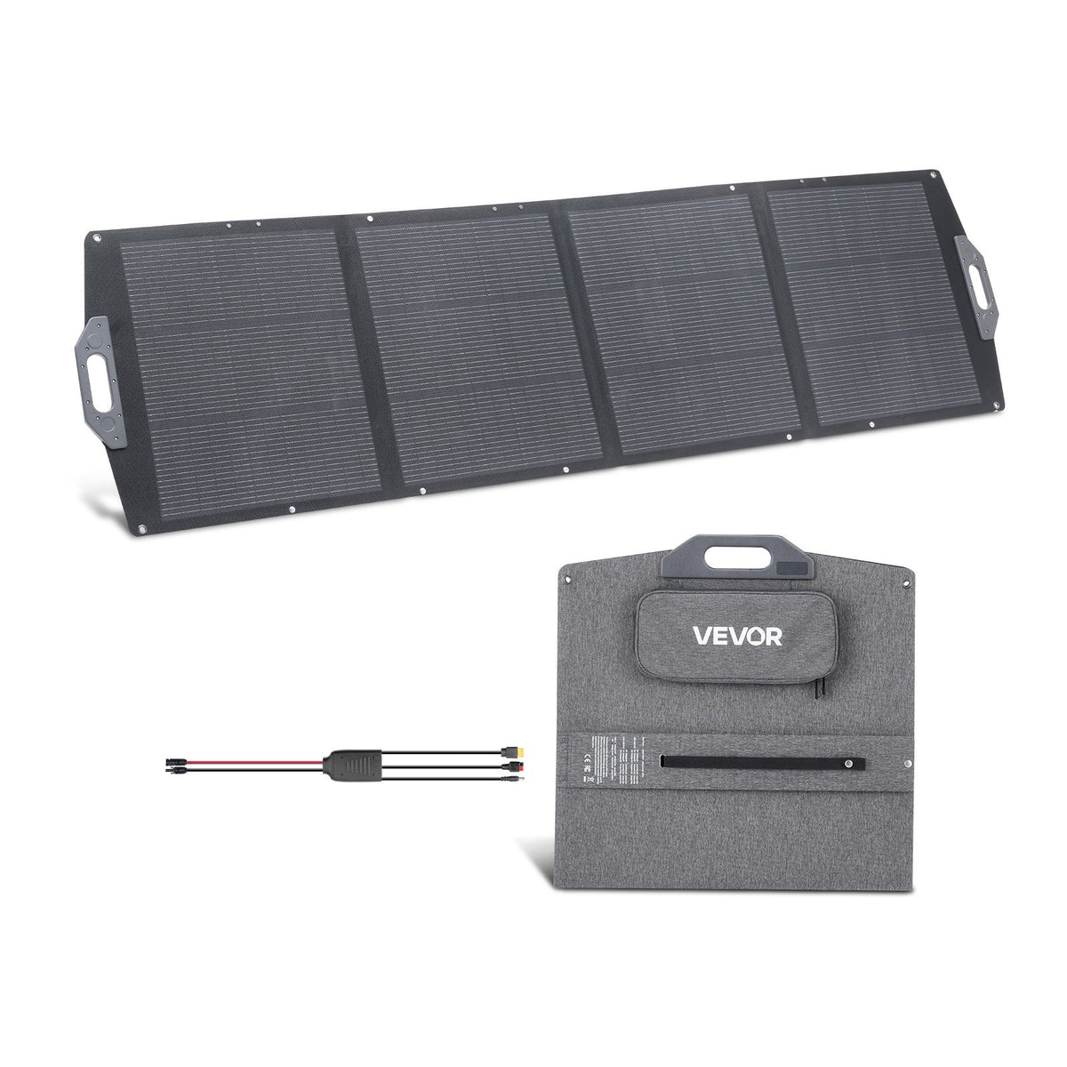 VEVOR 200W Foldable Solar Panel, 24% High-Efficiency Portable Monocrystalline Solar Panel Charger with MC4 Output, USB-A, Type-C & DC Ports, IP67 Waterproof for Power Stations, Camping, Hiking Trips - BXZDTYNB1200XB0D2001Y3 - view 1