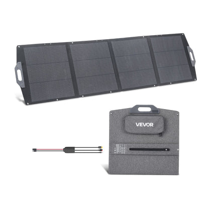 VEVOR 200W Foldable Solar Panel, 24% High-Efficiency Portable Monocrystalline Solar Panel Charger with MC4 Output, USB-A, Type-C & DC Ports, IP67 Waterproof for Power Stations, Camping, Hiking Trips - BXZDTYNB1200XB0D2001Y3 - view 1