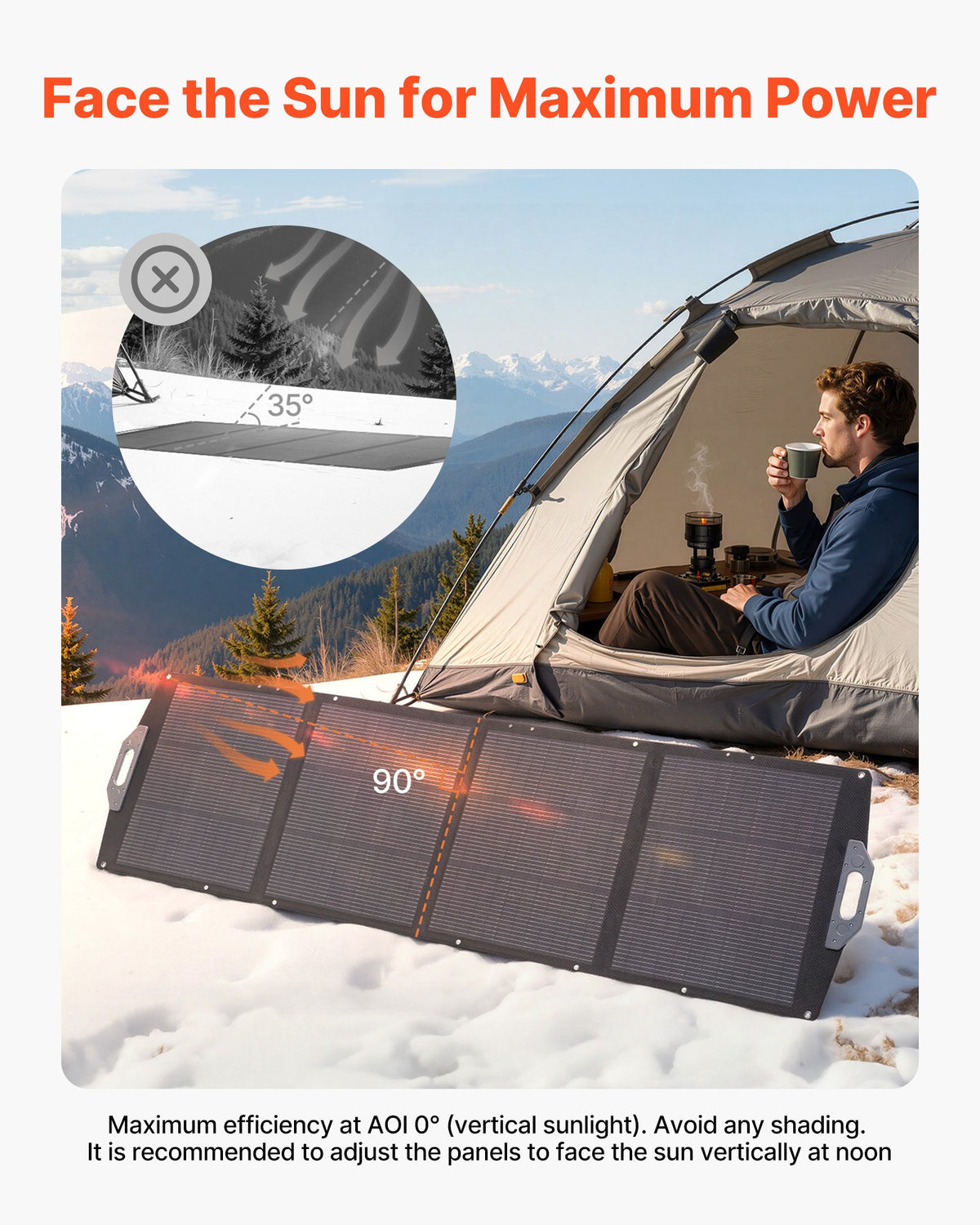 VEVOR 200W Foldable Solar Panel, 24% High-Efficiency Portable Monocrystalline Solar Panel Charger with MC4 Output, USB-A, Type-C & DC Ports, IP67 Waterproof for Power Stations, Camping, Hiking Trips - BXZDTYNB1200XB0D2001Y3 - view 9