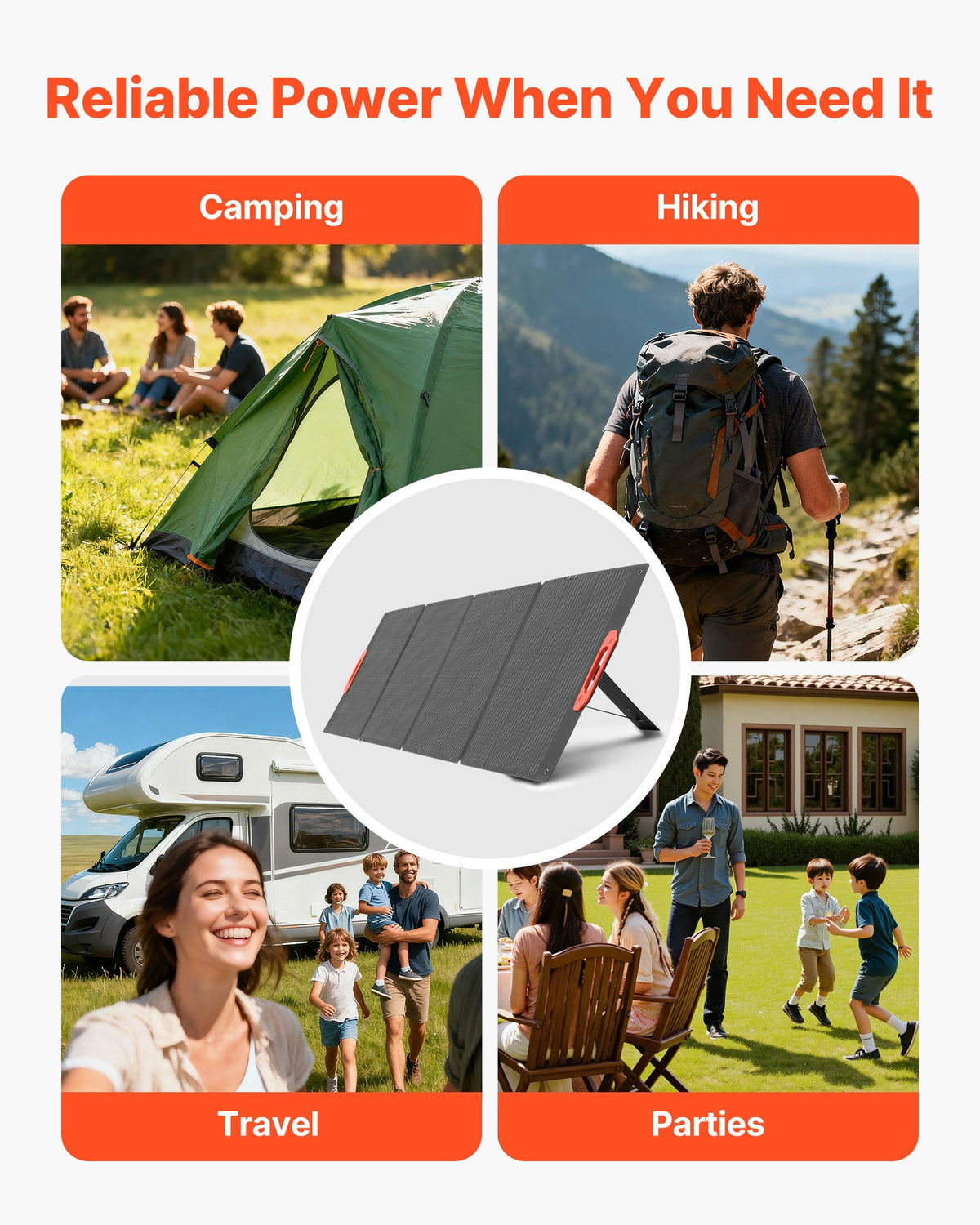 VEVOR 300W Foldable Monocrystalline Solar Panel, 23% High-Efficiency Portable Mono Solar Panel Charger with MC4 Output & 10-in-1 DC Adapters, IP67 Waterproof for Power Stations, Camping, Hiking Trips - BXZDTYNB1300K0NL5001V1 - view 7