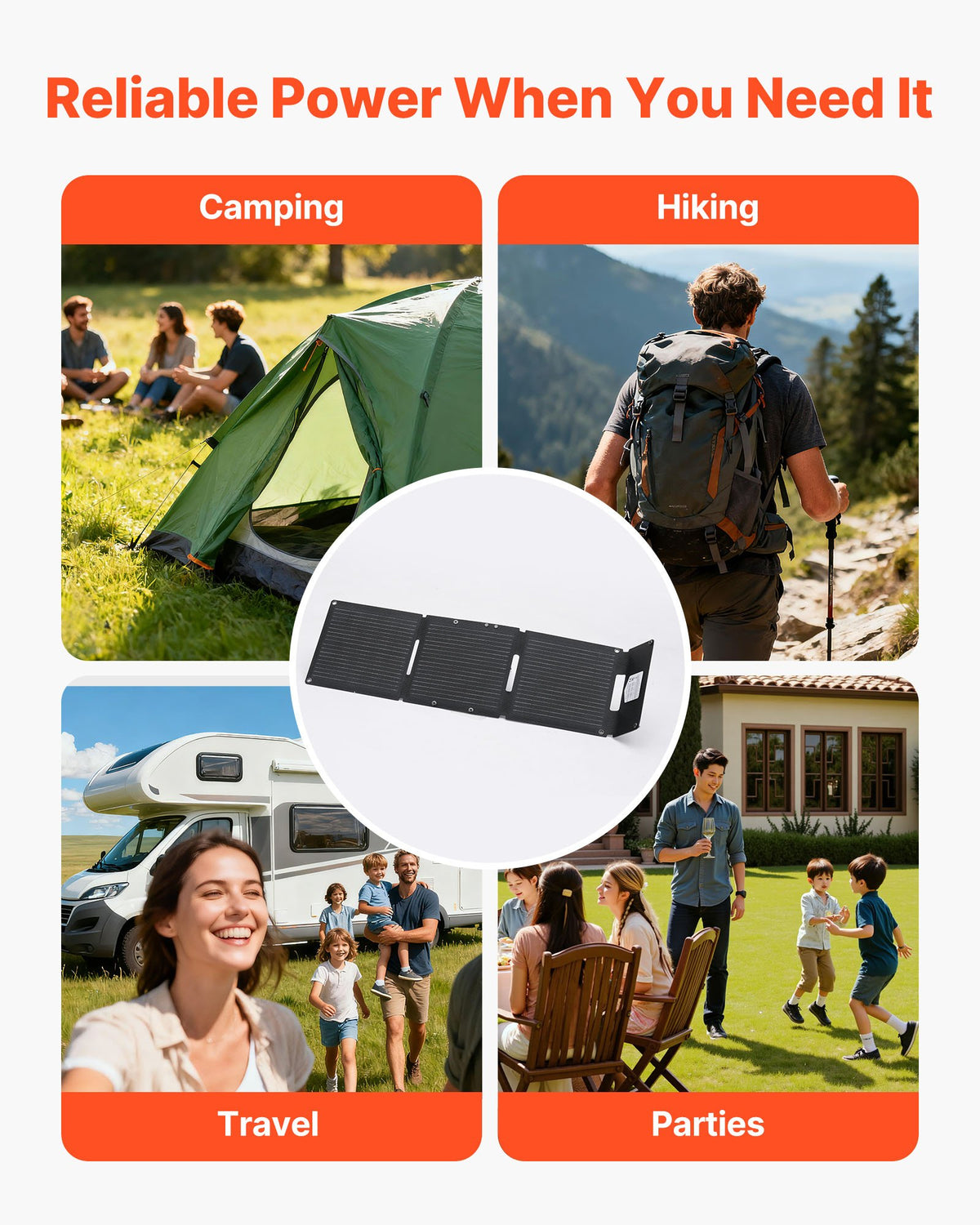 VEVOR 30W Foldable Solar Panel Charger, 16BB N-Type Monocrystalline Solar Panel 24% Efficiency, Ultra-Light Portable with USB-A, USB-A (QC3.0) & Type-C Ports for Camping, Backpacking, Phones, Tablets - BXZDTYNB130WQ3D4Y001Y3 - view 7