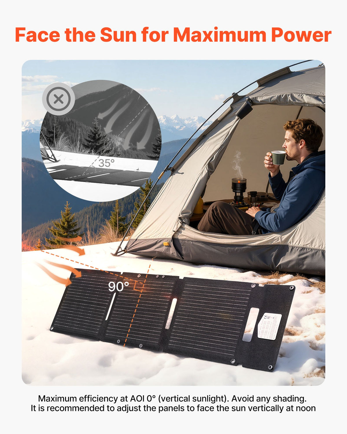 VEVOR 30W Foldable Solar Panel Charger, 16BB N-Type Monocrystalline Solar Panel 24% Efficiency, Ultra-Light Portable with USB-A, USB-A (QC3.0) & Type-C Ports for Camping, Backpacking, Phones, Tablets - BXZDTYNB130WQ3D4Y001Y3 - view 9
