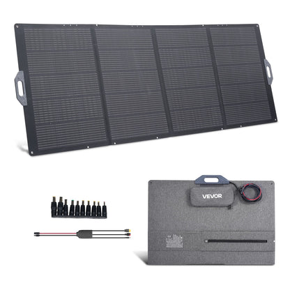 VEVOR 400W Foldable Solar Panel, 24% High-Efficiency Portable Monocrystalline Solar Panel Charger with MC4 Output & 10-in-1 DC Adapter, IP67 Waterproof for Power Stations, Camping, Hiking Trips - BXZDTYNB1400ST3M8001V1 - view 1