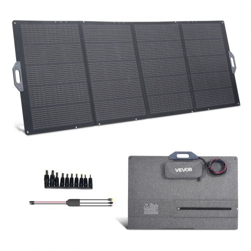 VEVOR 400W Foldable Solar Panel, 24% High-Efficiency Portable Monocrystalline Solar Panel Charger with MC4 Output & 10-in-1 DC Adapter, IP67 Waterproof for Power Stations, Camping, Hiking Trips - BXZDTYNB1400ST3M8001V1 - view 2