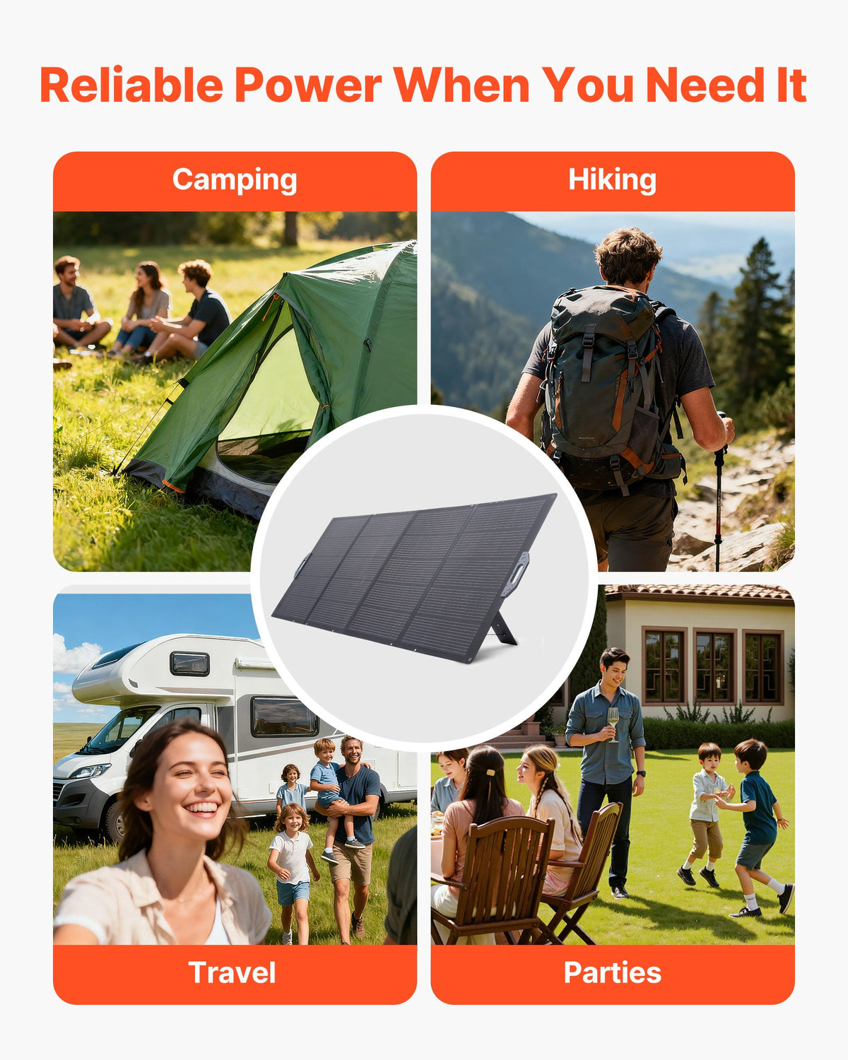 VEVOR 400W Foldable Solar Panel, 24% High-Efficiency Portable Monocrystalline Solar Panel Charger with MC4 Output & 10-in-1 DC Adapter, IP67 Waterproof for Power Stations, Camping, Hiking Trips - BXZDTYNB1400ST3M8001V1 - view 7