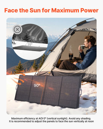 VEVOR 400W Foldable Solar Panel, 24% High-Efficiency Portable Monocrystalline Solar Panel Charger with MC4 Output & 10-in-1 DC Adapter, IP67 Waterproof for Power Stations, Camping, Hiking Trips - BXZDTYNB1400ST3M8001V1 - view 9