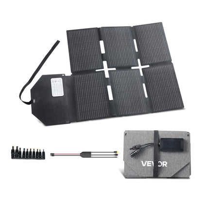 VEVOR 60W Foldable Solar Panel Charger, 16BB N-Type Monocrystalline Solar Panel 24% Efficiency, Lightweight Portable with MC4 Output, Type-C, USB-A & DC Ports for Power Stations Camping Hiking - BXZDTYNB160W36PFJ001Y3 - view 1