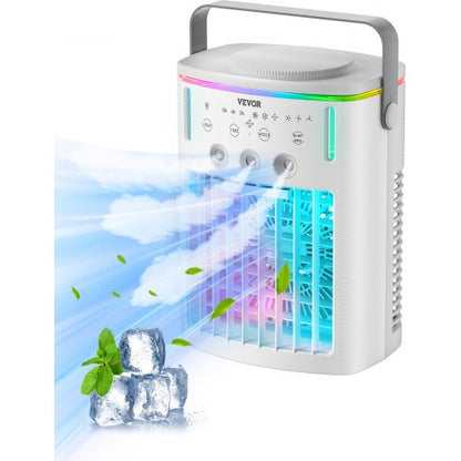 VEVOR Portable Air Conditioner, 4-in-1 Evaporative Air Cooler with Remote Control, 3-Speed Mini Air Conditioner with Timer, 3 Mist Levels, 1L Water Tank, 120° Oscillating Mini AC Fan for Desktop Home - BXZFLQQ1000MLF7AOV9 - view 2