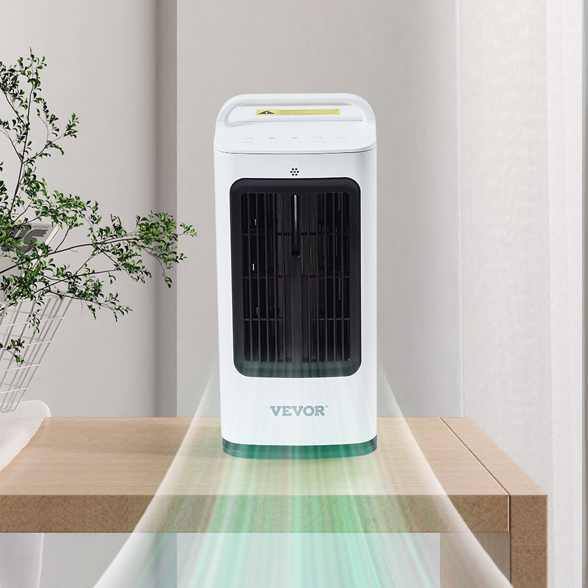 VEVOR Portable Air Conditioner, 4-in-1 Evaporative Air Cooler, 3-Speed Mini Air Conditioner with 0-7H Smart Timer, 1700ml Water Tank, 7-Color Light, Personal Mini Desk AC Fan for Bedroom Office Room - BXZFLQQBXSBKMVI0LV1 - view 9