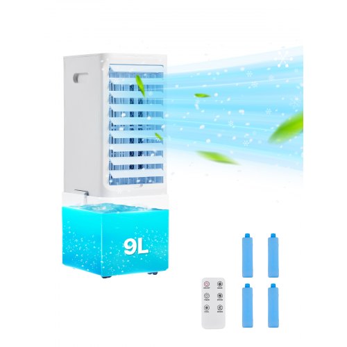 VEVOR Portable Air Conditioner, 9L 550 CFM Swamp Cooler Air Conditioner with 12H Timer & Remote Control, 3-Speed Evaporative Air Cooler with 2 Ice Boxes, Quiet & Movable, Ideal for Outdoor Indoor Use - BXZFLQQJJKBKLLPBQV1 - view 2