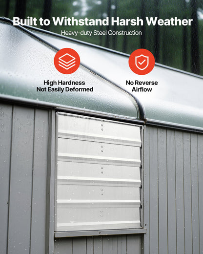 VEVOR 20 inch Shutter Exhaust Fan, Wall Mounted Attic Vent Fan with 3000 CFM Airflow, AC Motor, Heavy-duty Steel Construction, Low Noise for Shed, Garage, Greenhouse Ventilation Cooling, Silver - BYCSPQSACDJ2MHU14001V1 - view 5