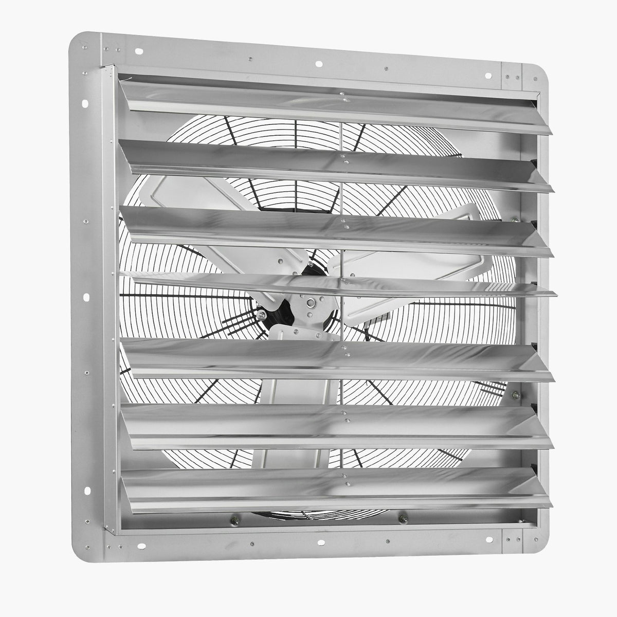VEVOR 30 inch Shutter Exhaust Fan, Wall Mounted Attic Vent Fan with 6900 CFM Airflow, AC Motor, Heavy-duty Steel Construction, Low Noise for Shed, Garage, Greenhouse Ventilation Cooling, Silver - BYCSPQSACDJ3BVKY2001V1 - view 10