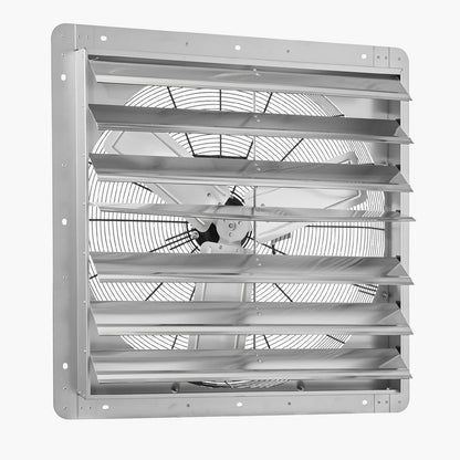 VEVOR 30 inch Shutter Exhaust Fan, Wall Mounted Attic Vent Fan with 6900 CFM Airflow, AC Motor, Heavy-duty Steel Construction, Low Noise for Shed, Garage, Greenhouse Ventilation Cooling, Silver - BYCSPQSACDJ3BVKY2001V1 - view 10