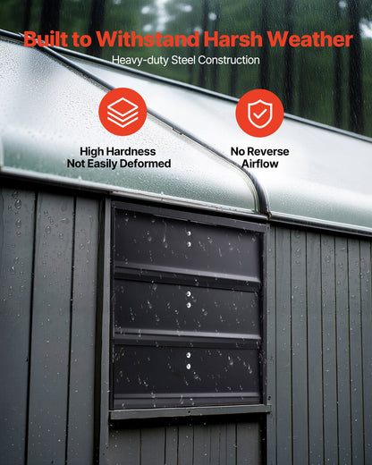 VEVOR 14 inch Shutter Exhaust Fan, Wall Mounted Attic Vent Fan with Variable Speed Controller, 1400 CFM, AC Motor, Heavy-duty Steel, Low Noise for Shed, Garage, Greenhouse Ventilation Cooling, Black - BYCSPQSACDJSIR8CP001V1 - view 5
